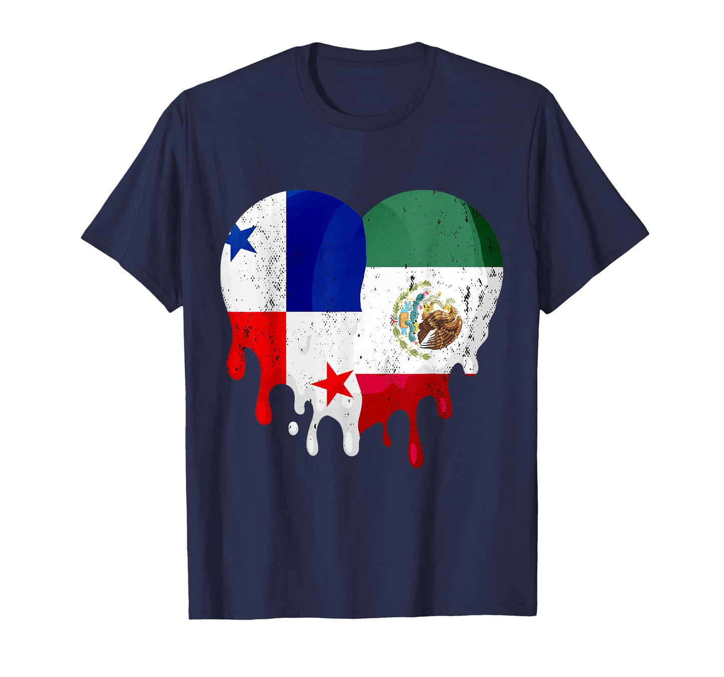 Panama Mexico Flag Heart Citizen Grown Patriot Country T-Shirt