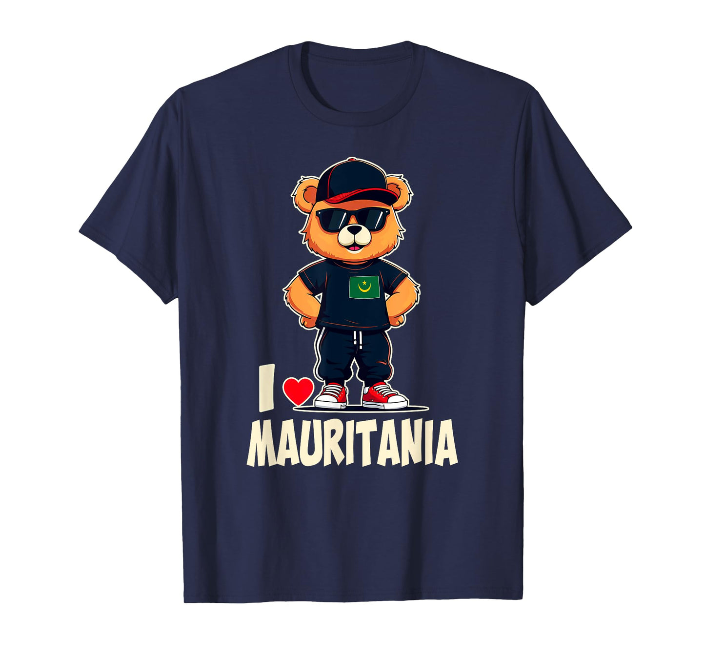 Mauritanian Flag Teddy Bear I Love Mauritania T-Shirt