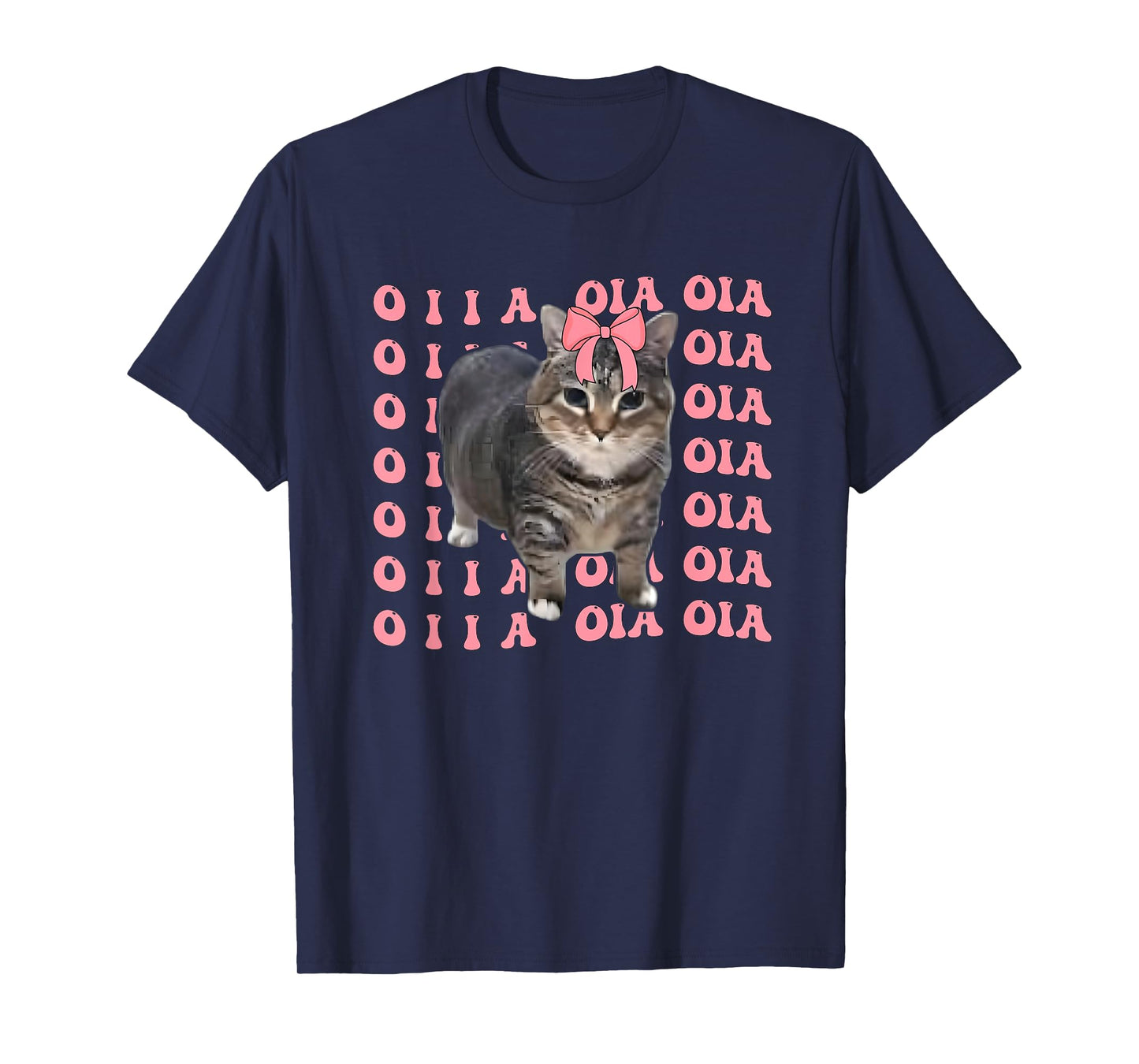Oia Cat Meme Pink Bow Oiia Cat Coquett Bow Kawai Cat Lover T-Shirt