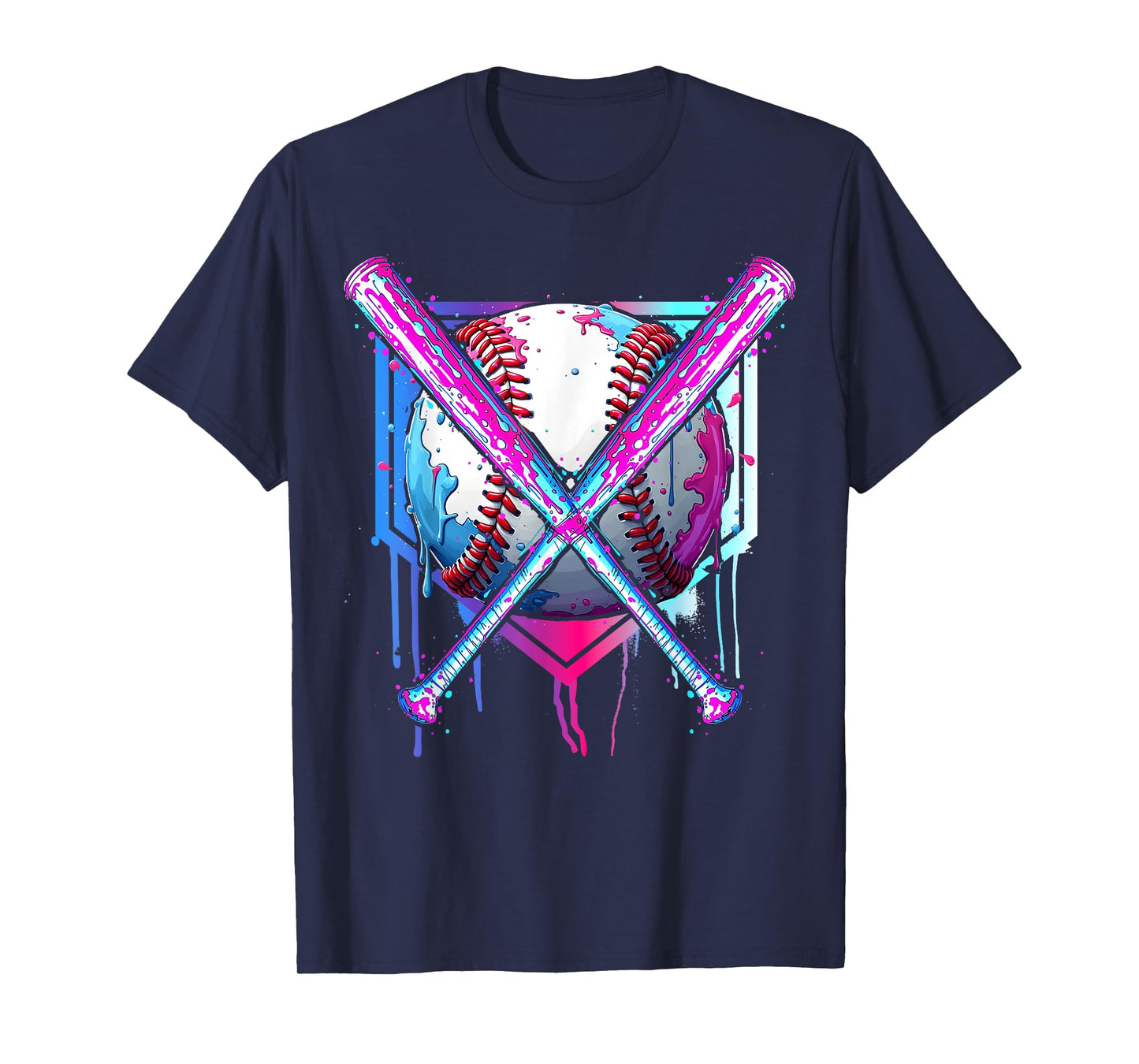 Baseball Drip Boys Home Plate Ice Cream Drip Youth Sports T-Shirt