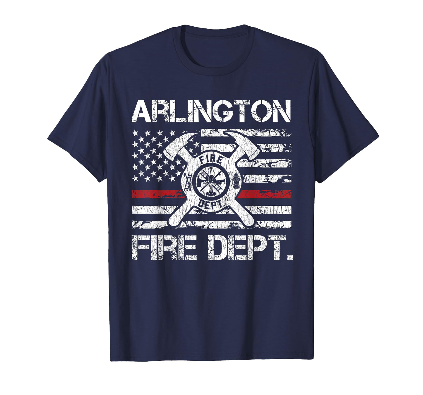 Arlington Texas Fire Department Thin Red Line Logo T-Shirt