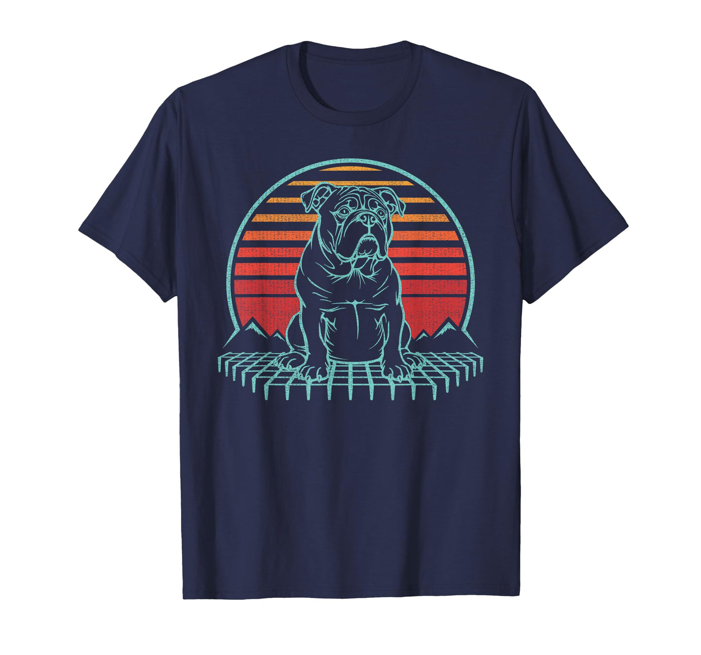 English Bulldog Lover Dog Owner Retro Vintage 80s T-Shirt