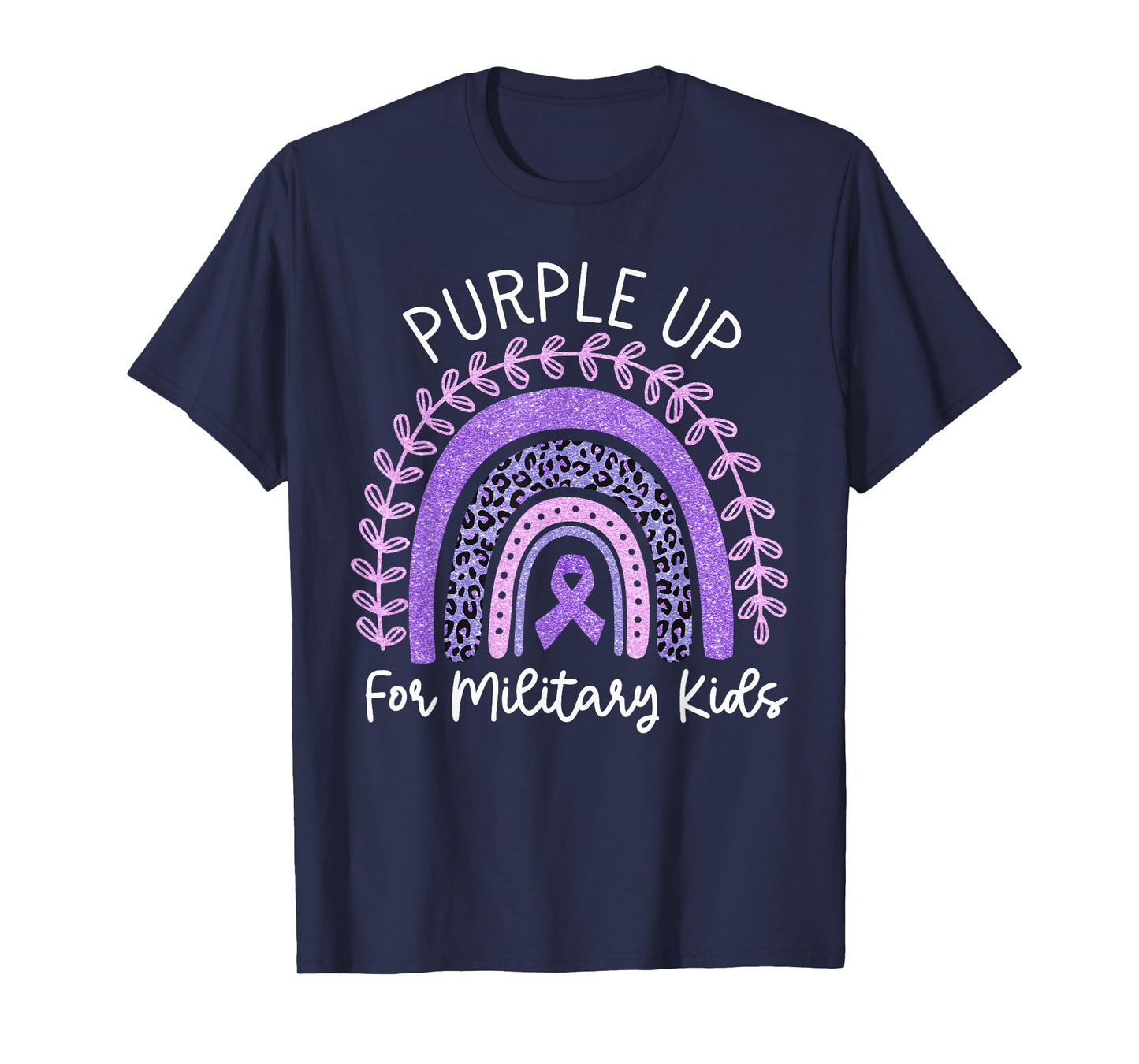 Purple Up for Military Kids Month Military Child Rainbow T-Shirt