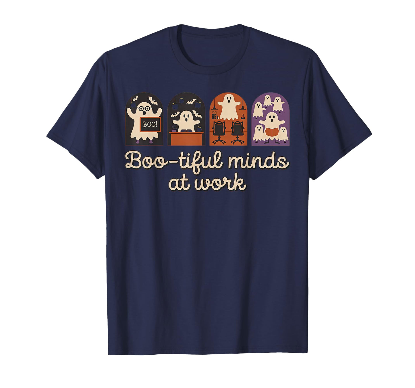 Cute Halloween Scientist Teacher Boo-Tiful Minds at Work T-Shirt