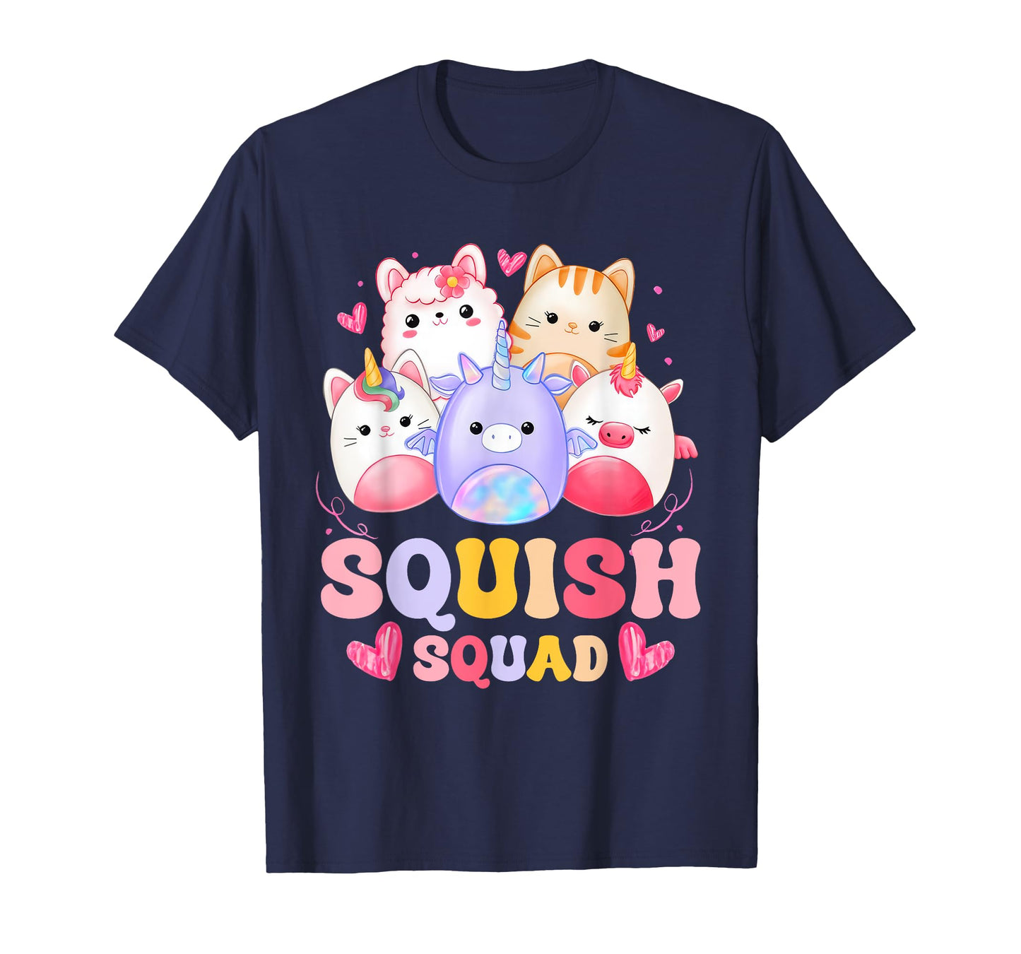 Squish Squad Birthday Shirt For Girls Kids Toddlers Groovy T-Shirt