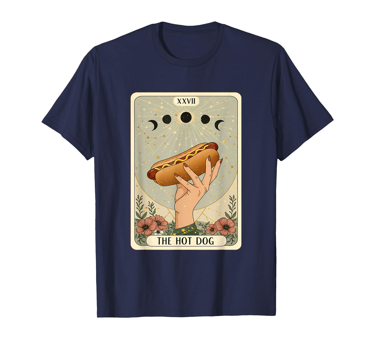 The Hot Dog Tarot Card Funny Mystic Food Humor Graphic T-Shirt for Men Women Kids