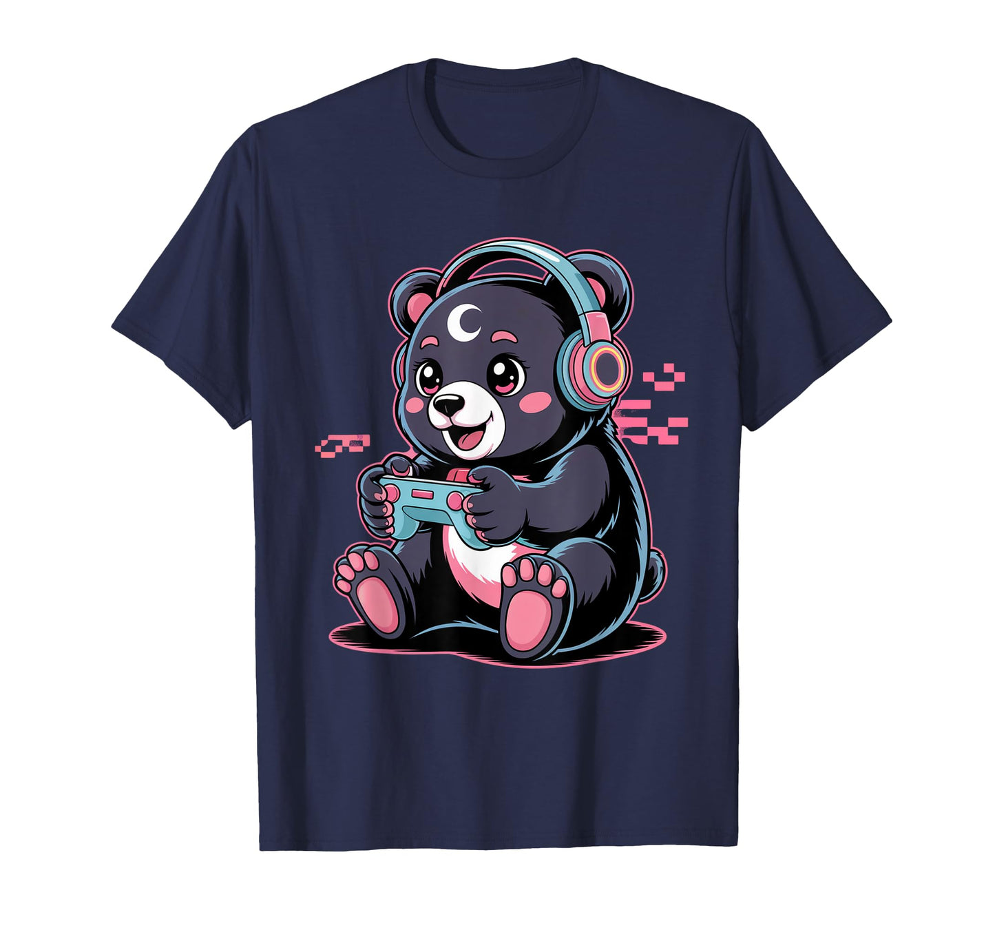 Gamer Bear Video Game Kawaii Goth Girl Clothes Pink Goth T-Shirt