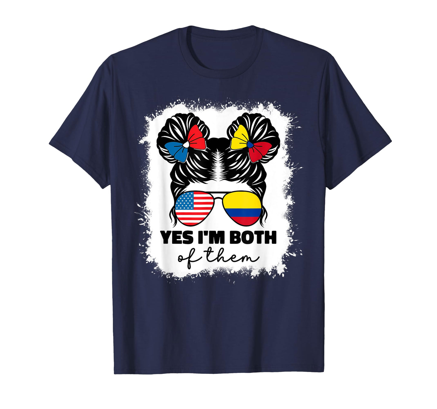 Half American And Colombian Usa Colombia Flag Kids Girls T-Shirt