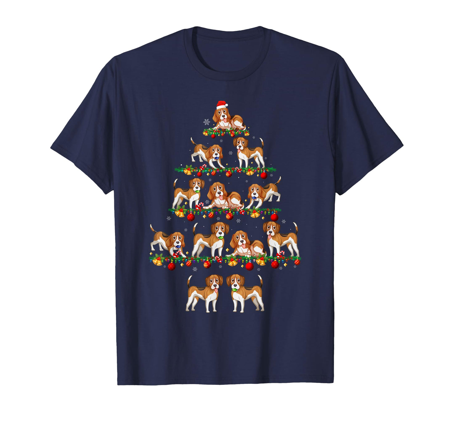 Family Pajama Sets Christmas Matching Beagle Dog Xmas Tree T-Shirt for Men Women Kids