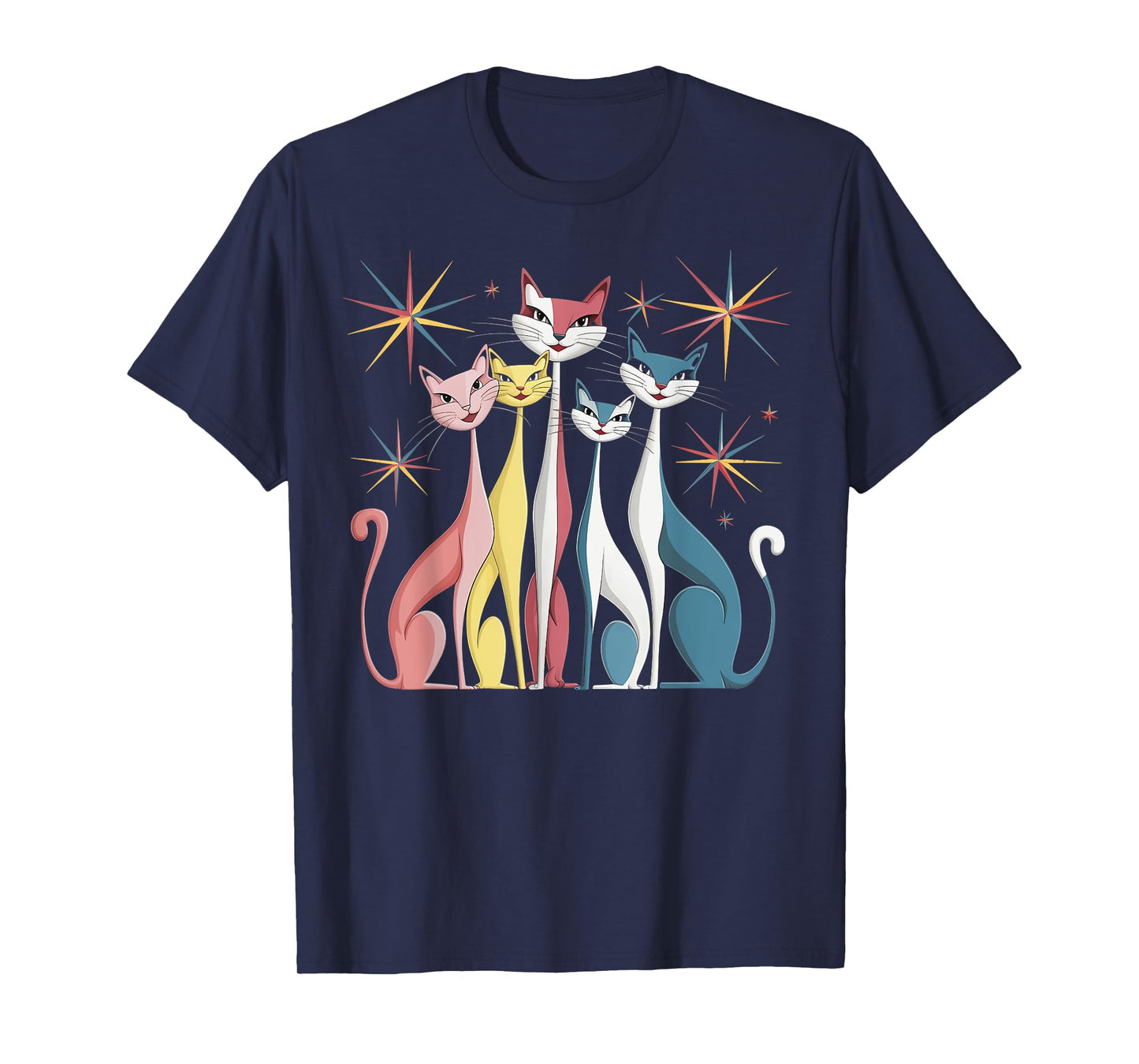 Cat Vintage Retro Mid-Century Modern Look Cats 50s 60s Style T-Shirt