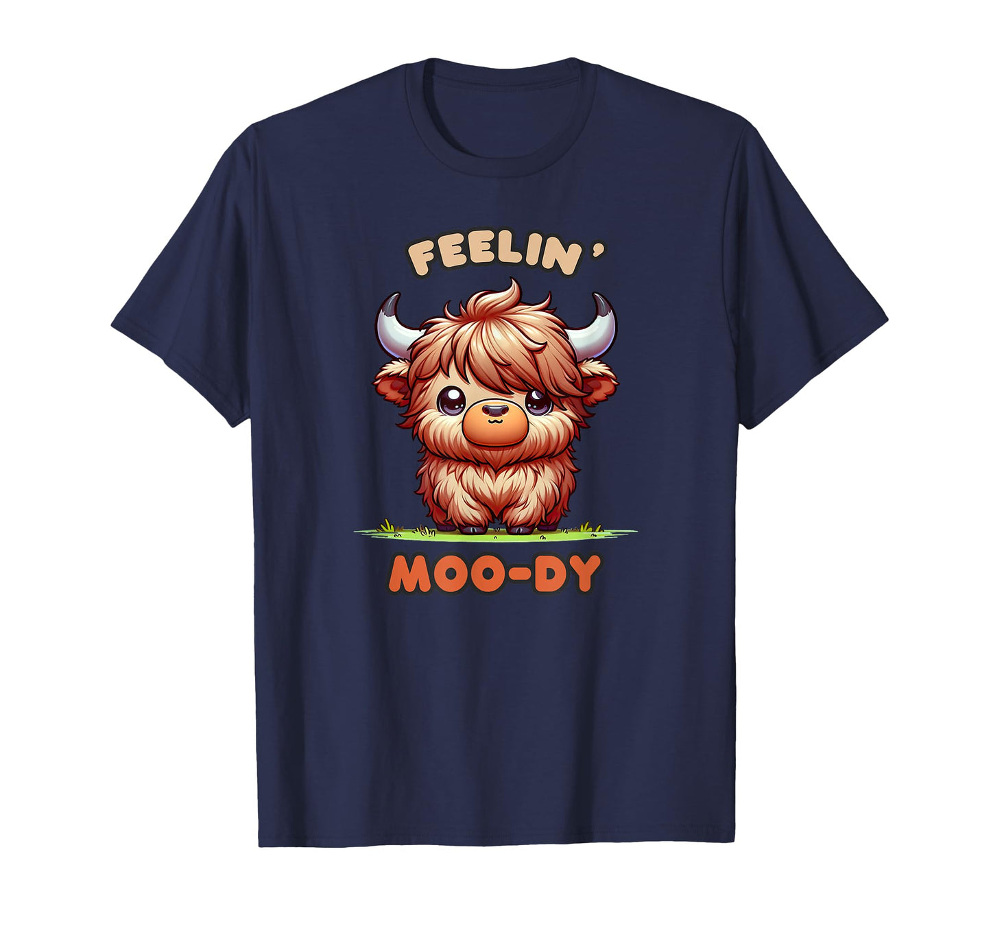 FEELIN' MOO-DY Micro Mini Highland Cow Cute Calf Funny Moo T-Shirt