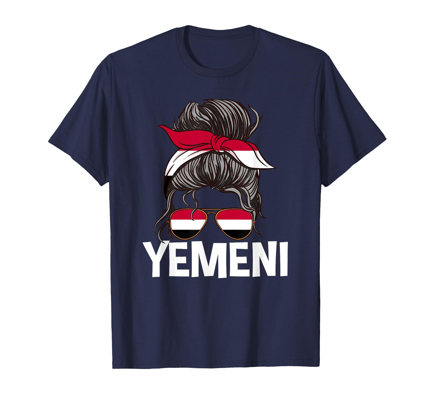 Yemeni Girl Messy Hair Bun Proud Yemen Women Wear T-Shirt