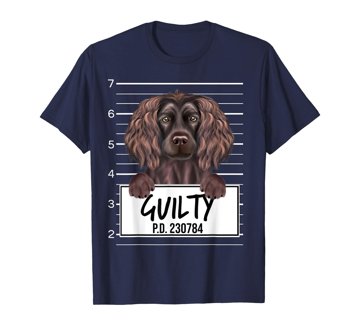 Funny Boykin Spaniel Mugshot Guilty Dog T-Shirt