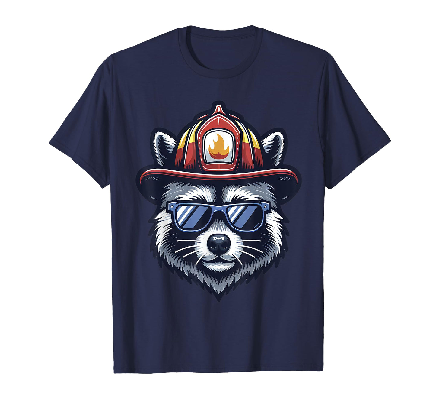Firefighter Raccoon Funny Fire department T-Shirt