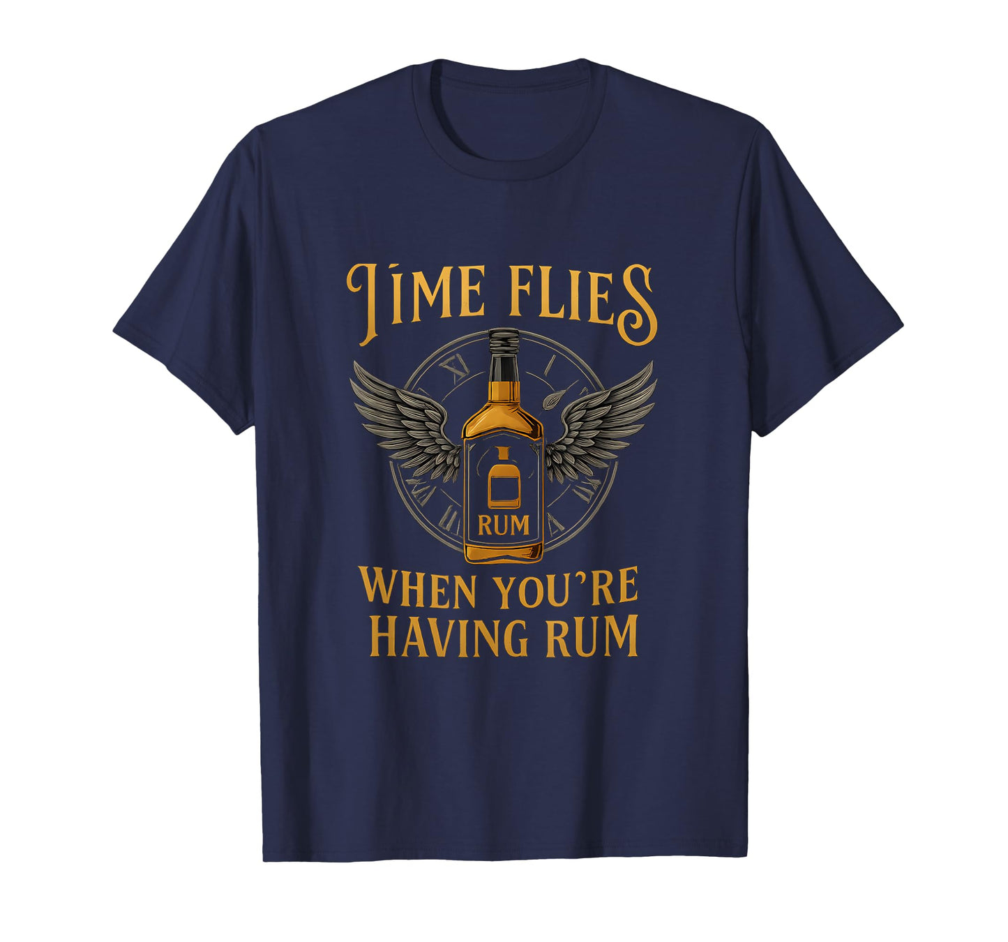 Time Flies When You’re Having Rum Clock Design T-Shirt