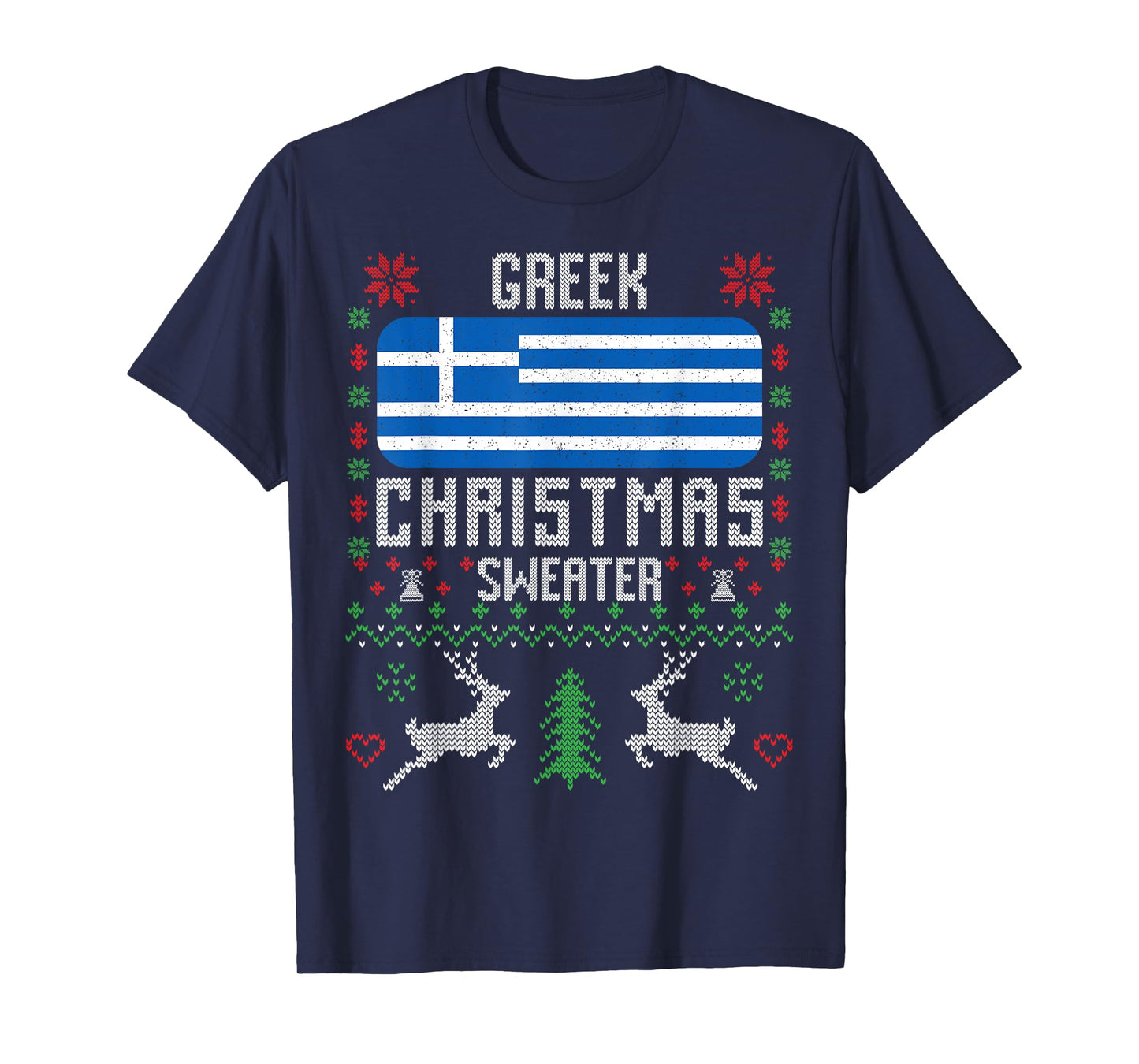 Greece Flag Greek Christmas Sweater T-Shirt