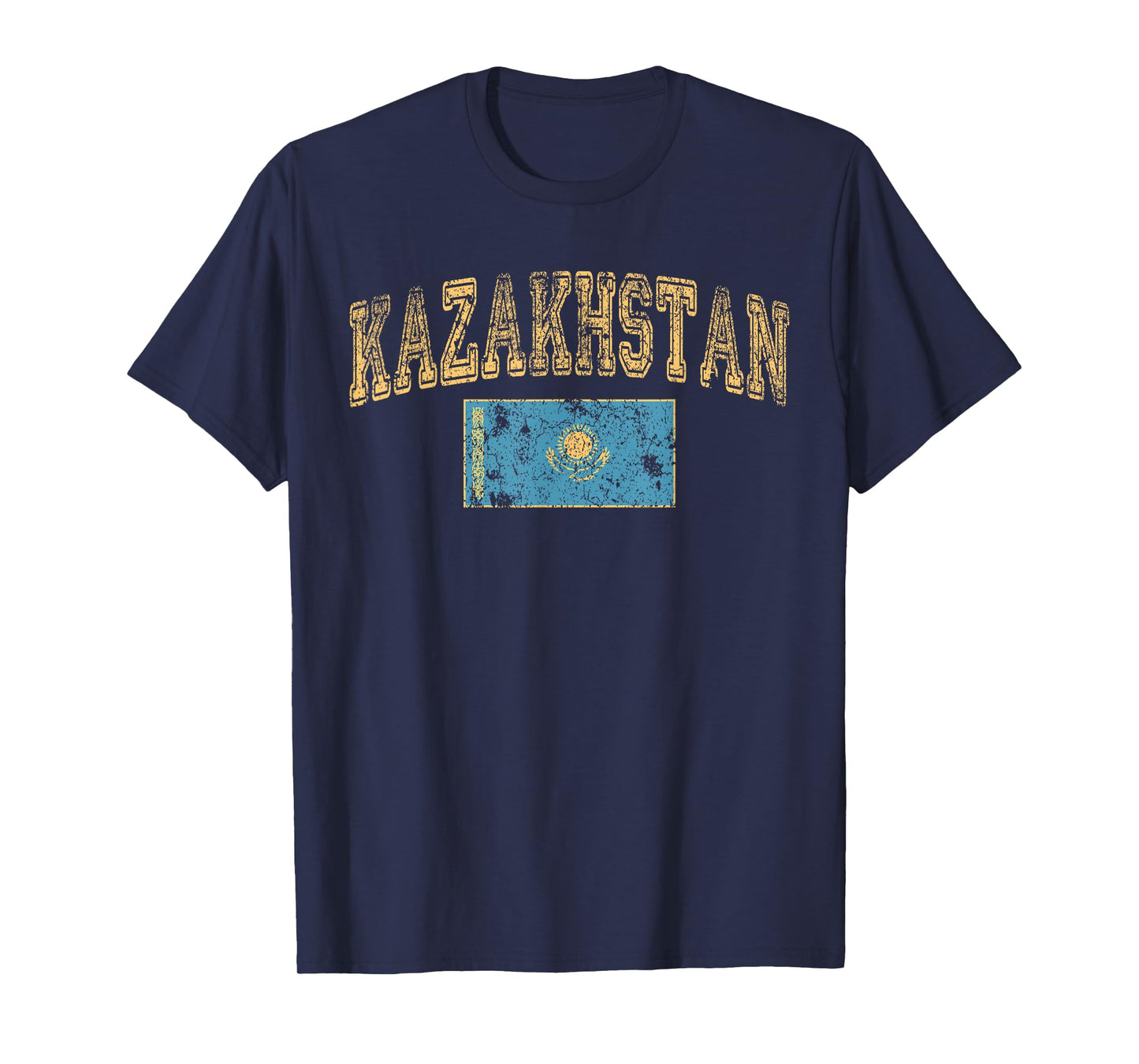 Threadrock Vintage Retro Faded Kazakhstan Flag Kazakhstani Pride T-Shirt