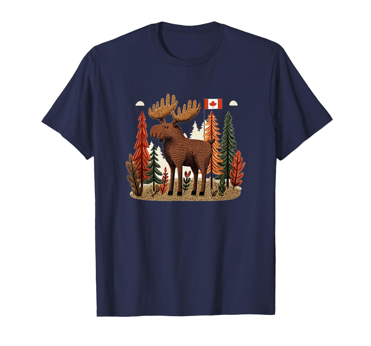 Patriotic Moose Costume with Canada Flag T-Shirt