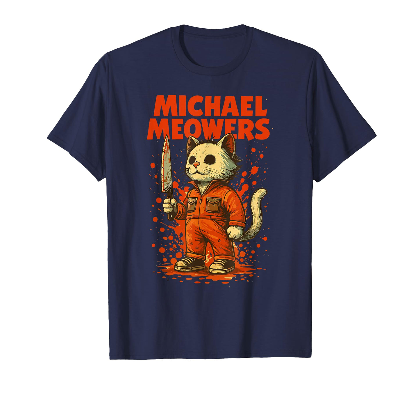 Michael Meowers Funny Horror Cat Halloween Scary Cat Lover T-Shirt