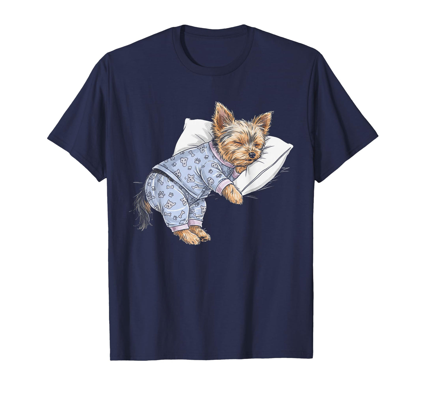 Funny Sleepy Yorkshire Terrier Pajama Men Women Kids Yorkie T-Shirt