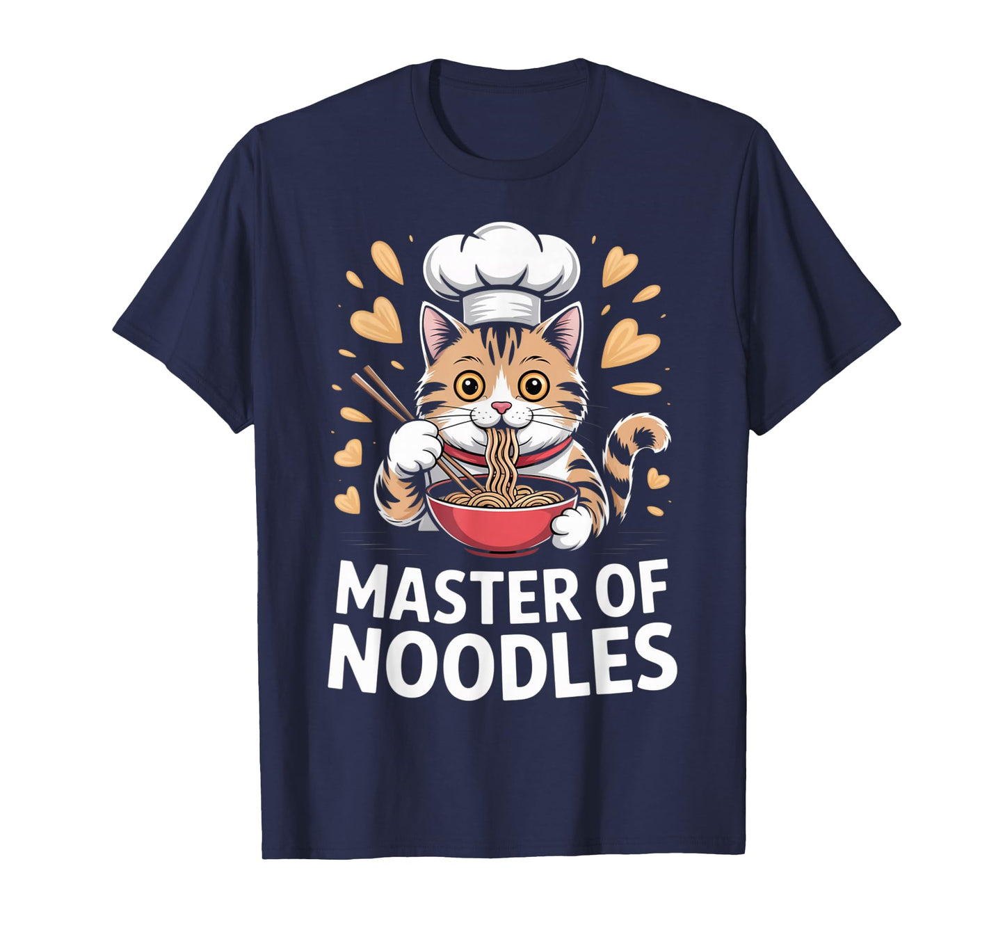 Master of Noodles Cute Chef Cat Ramen Bowl Kawaii T-Shirt
