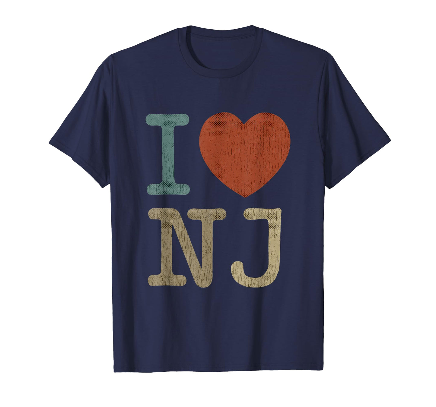 Retro I Love NJ Tshirt Souvenir I Heart New Jersey T-Shirt