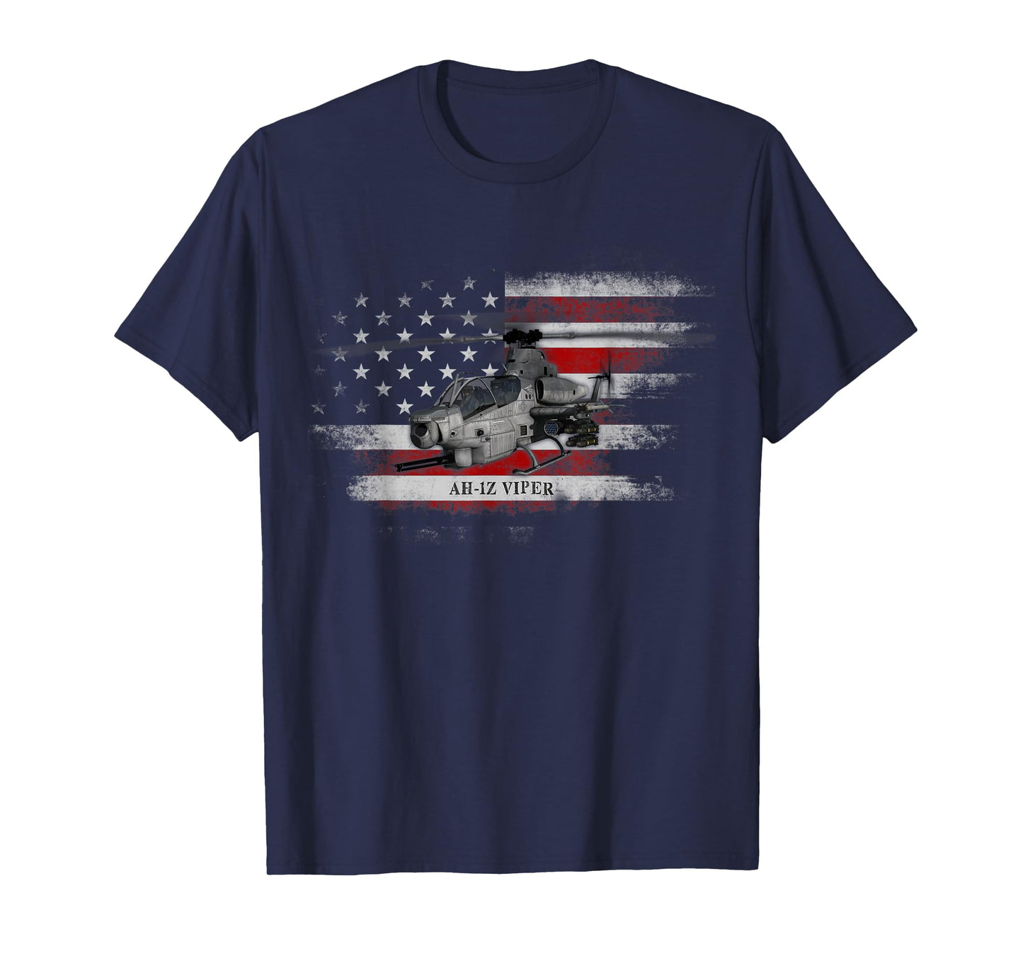AH-1Z Viper Helicopter USA Flag Helicopter Pilot Gifts Mens T-Shirt
