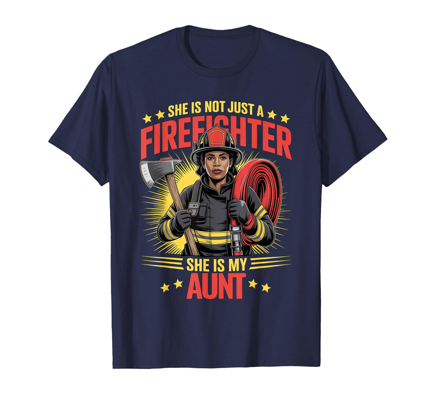 Black Woman Firefighter Aunt TiTi Auntie Black Graduation T-Shirt
