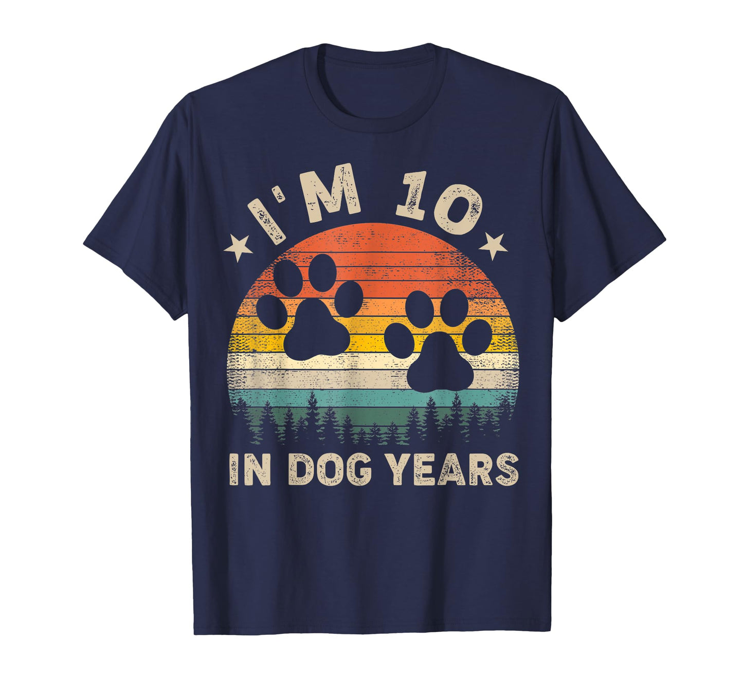 Funny 70th Birthday I'm 10 in Dog Years 70 Years Old Men T-Shirt