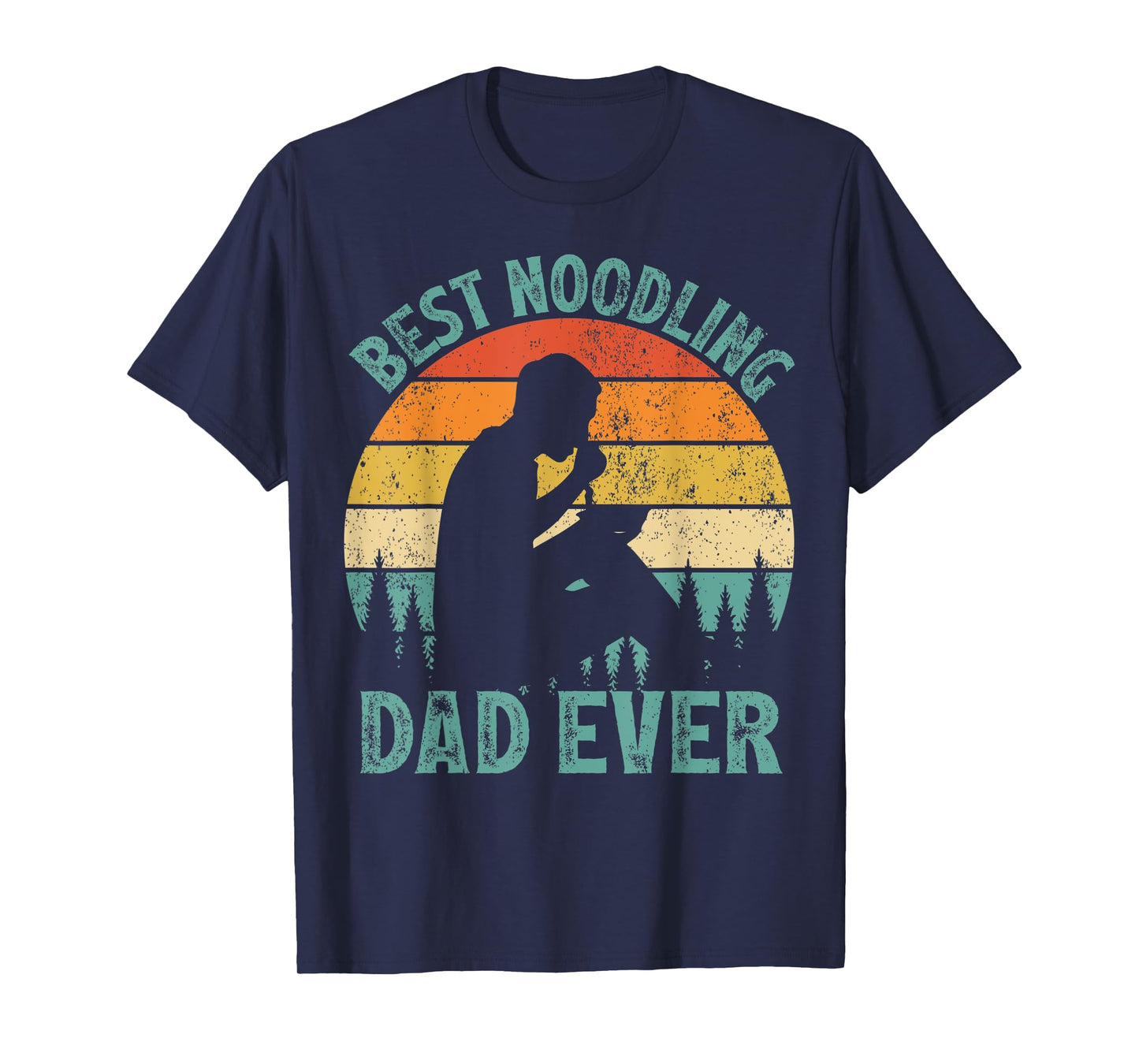 Mens Funny Vintage Best Noodling Dad Ever Father's Day T-Shirt