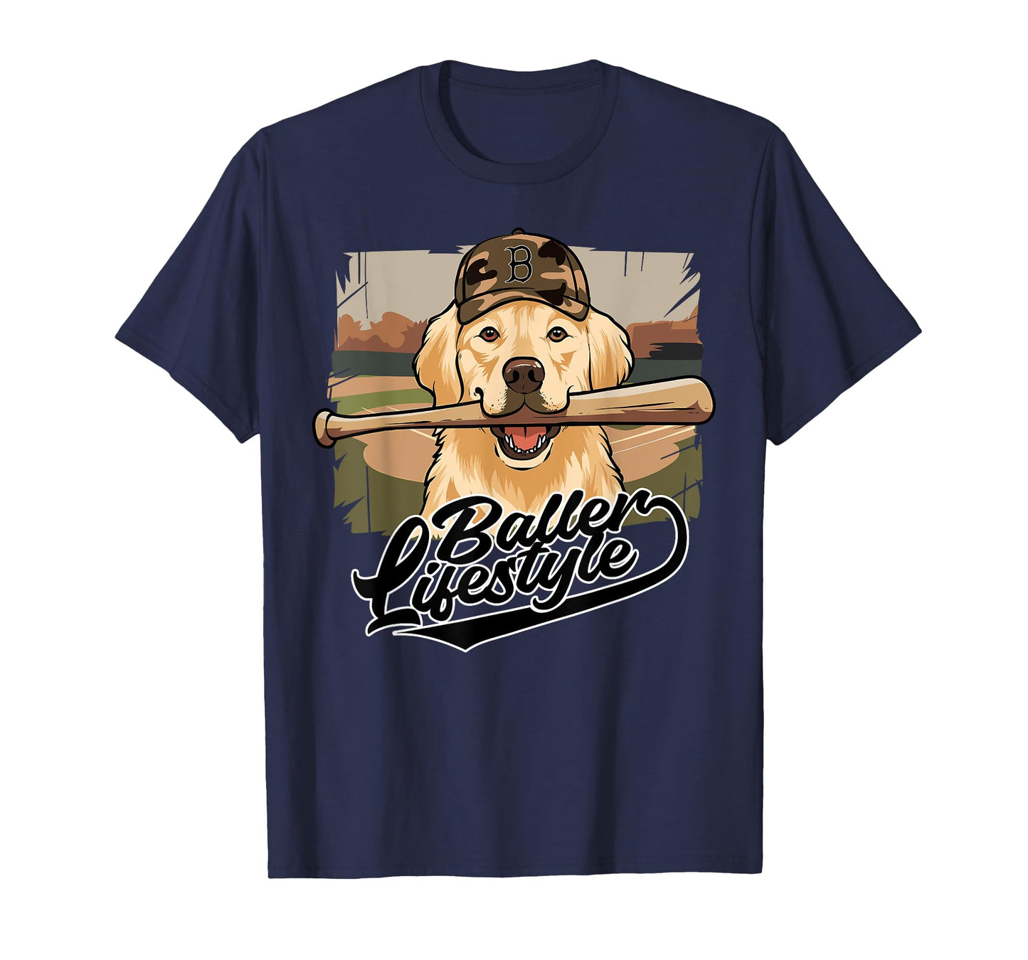 Golden Retrieve Dog Baseball Lifestyle Ice Cream Drip Boy T-Shirt