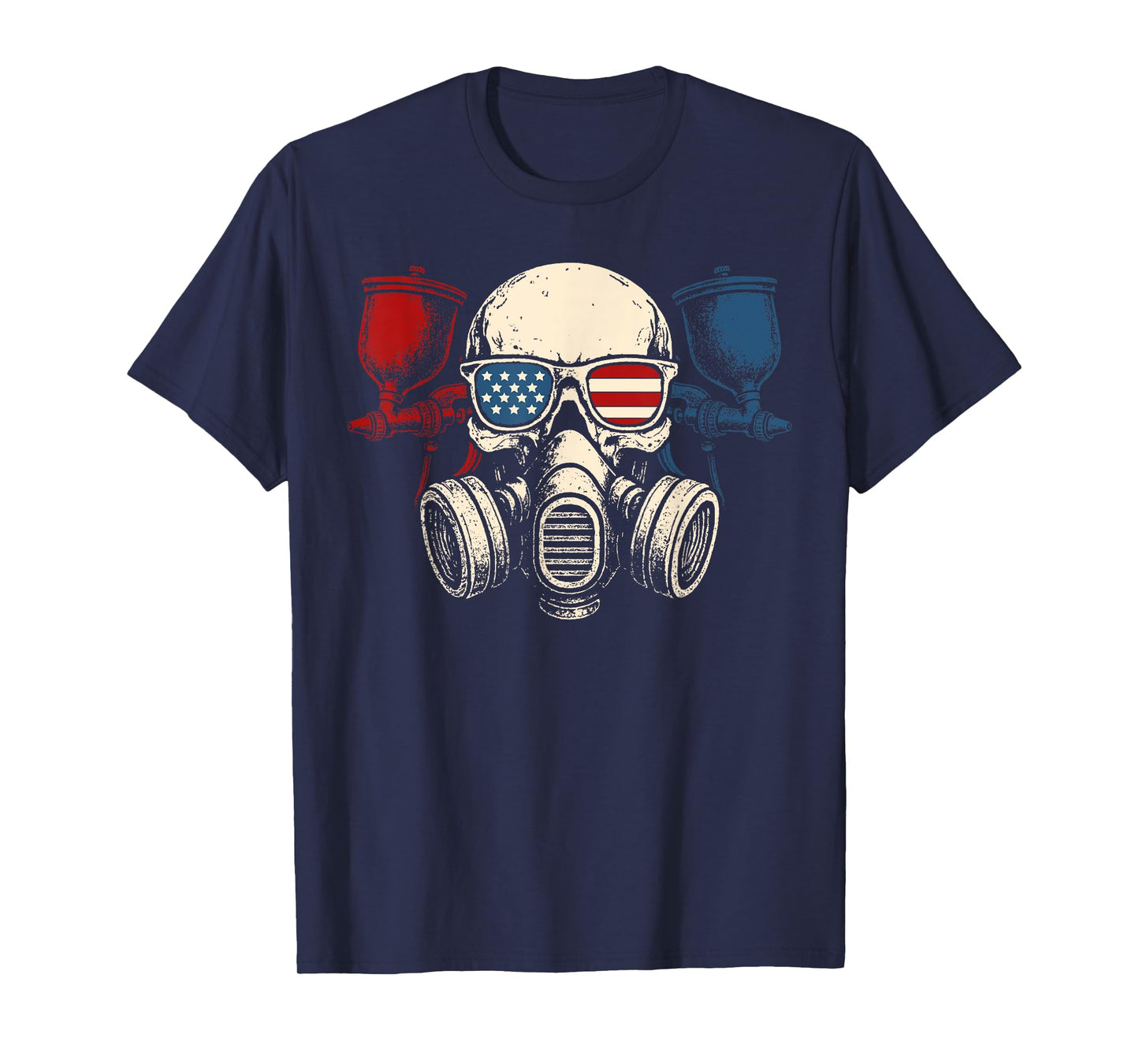 Skull Spray Paint Patriotic Automotive Car Painter T-Shirt