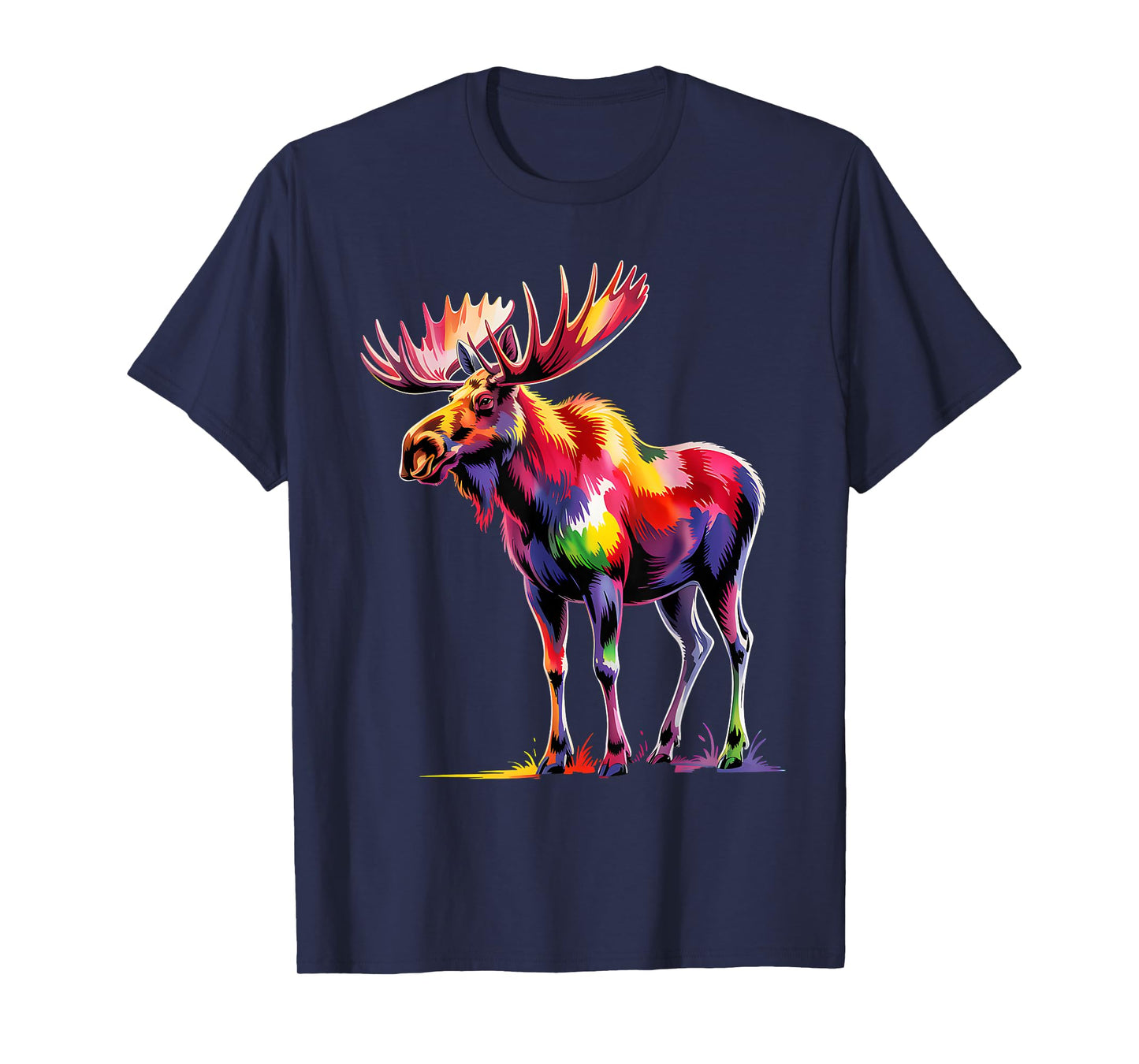 Moose Colorful Pop Art Beautiful Moose Lovers for Men Women T-Shirt