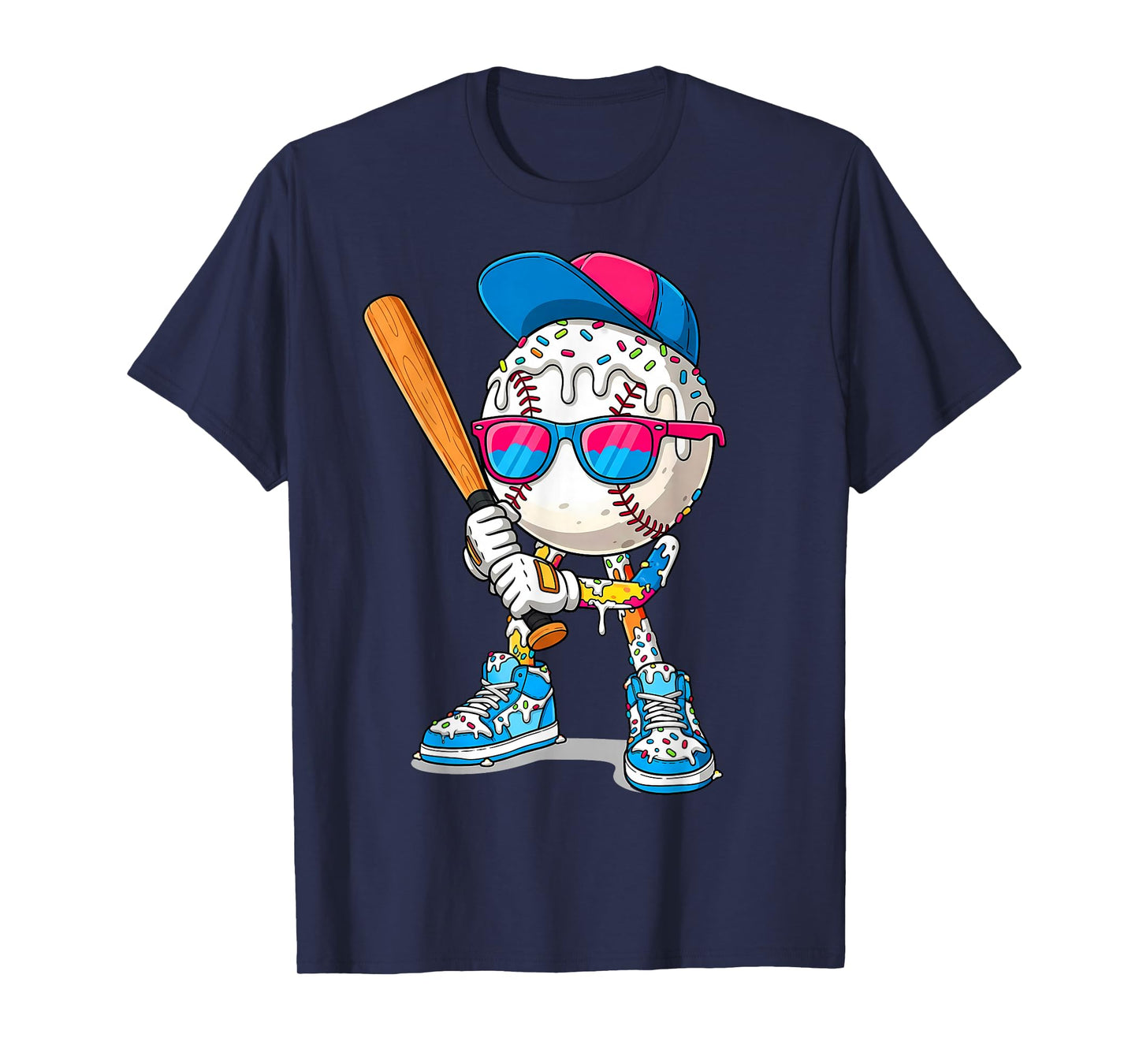 Funny Football Drip for Boys Kids Youth Dripping Ice Cream T-Shirt