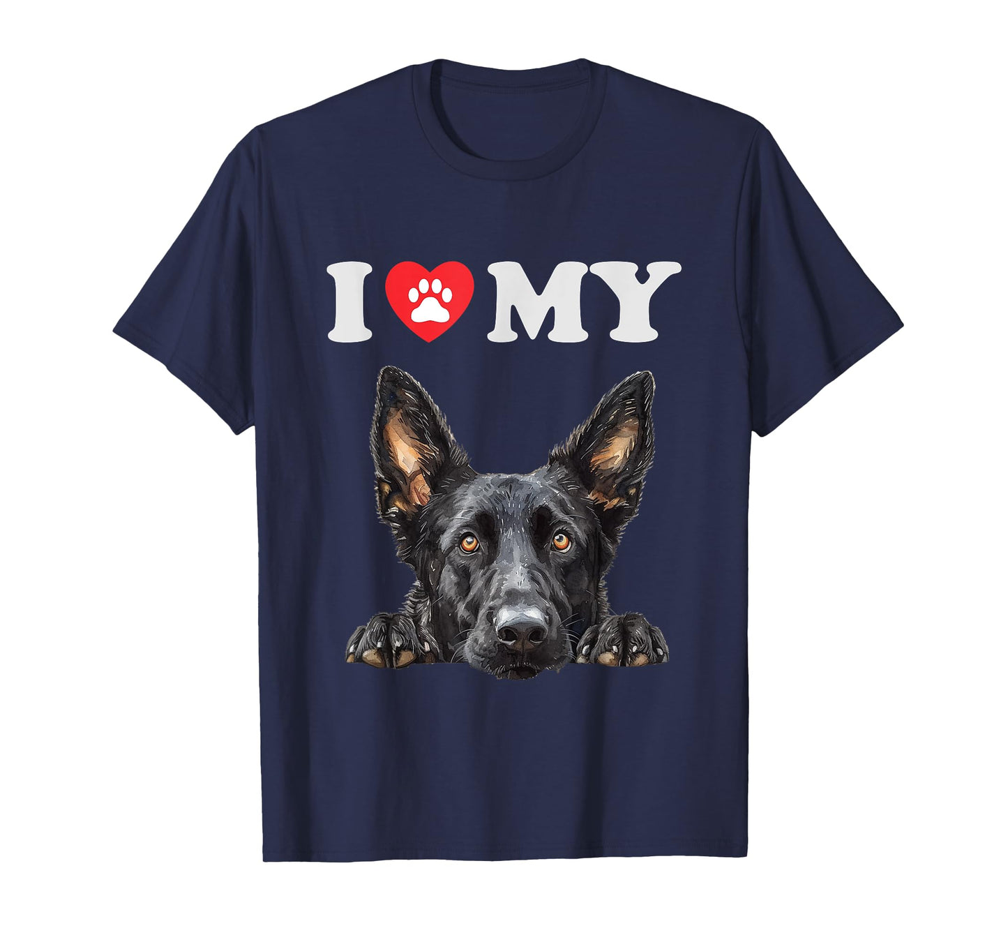 Dutch Shepherd I Heart My Dog Funny Dog Lover T-Shirt