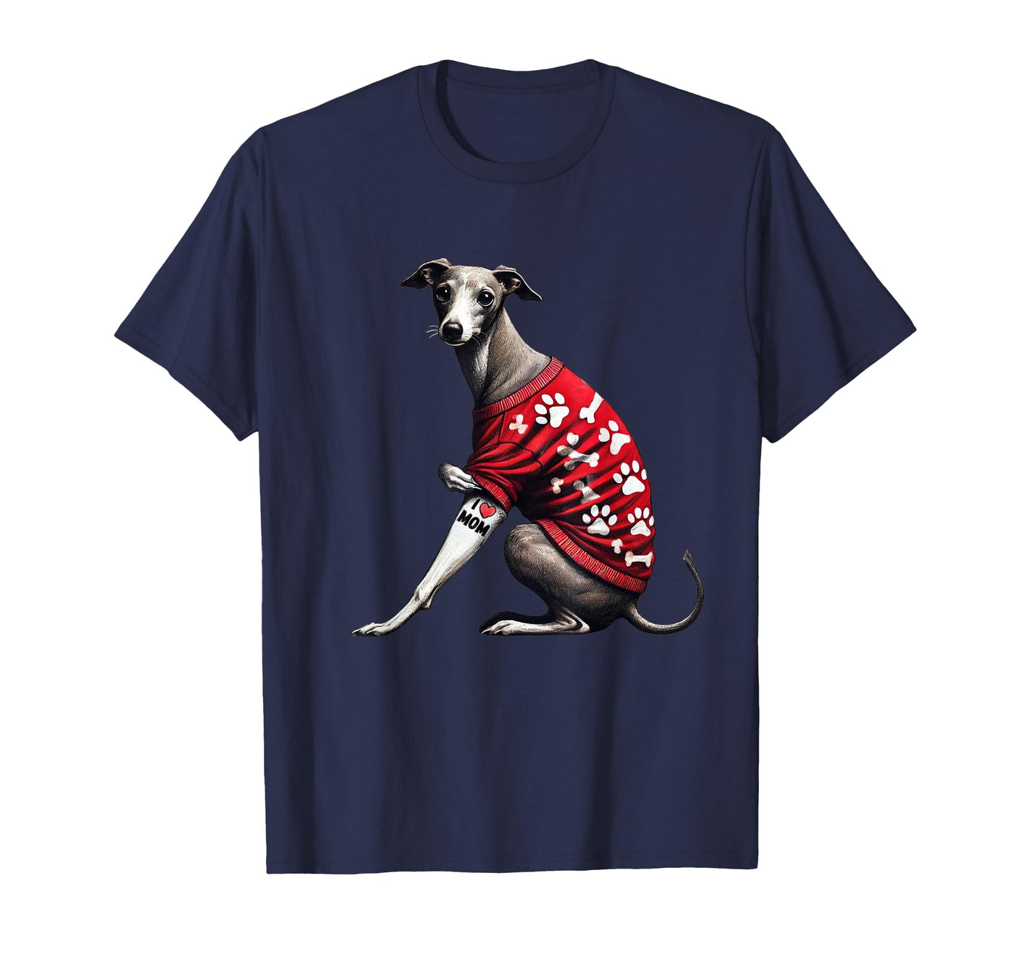 Funny I Love Mom Tattoo Italian Greyhound Mom For Women T-Shirt