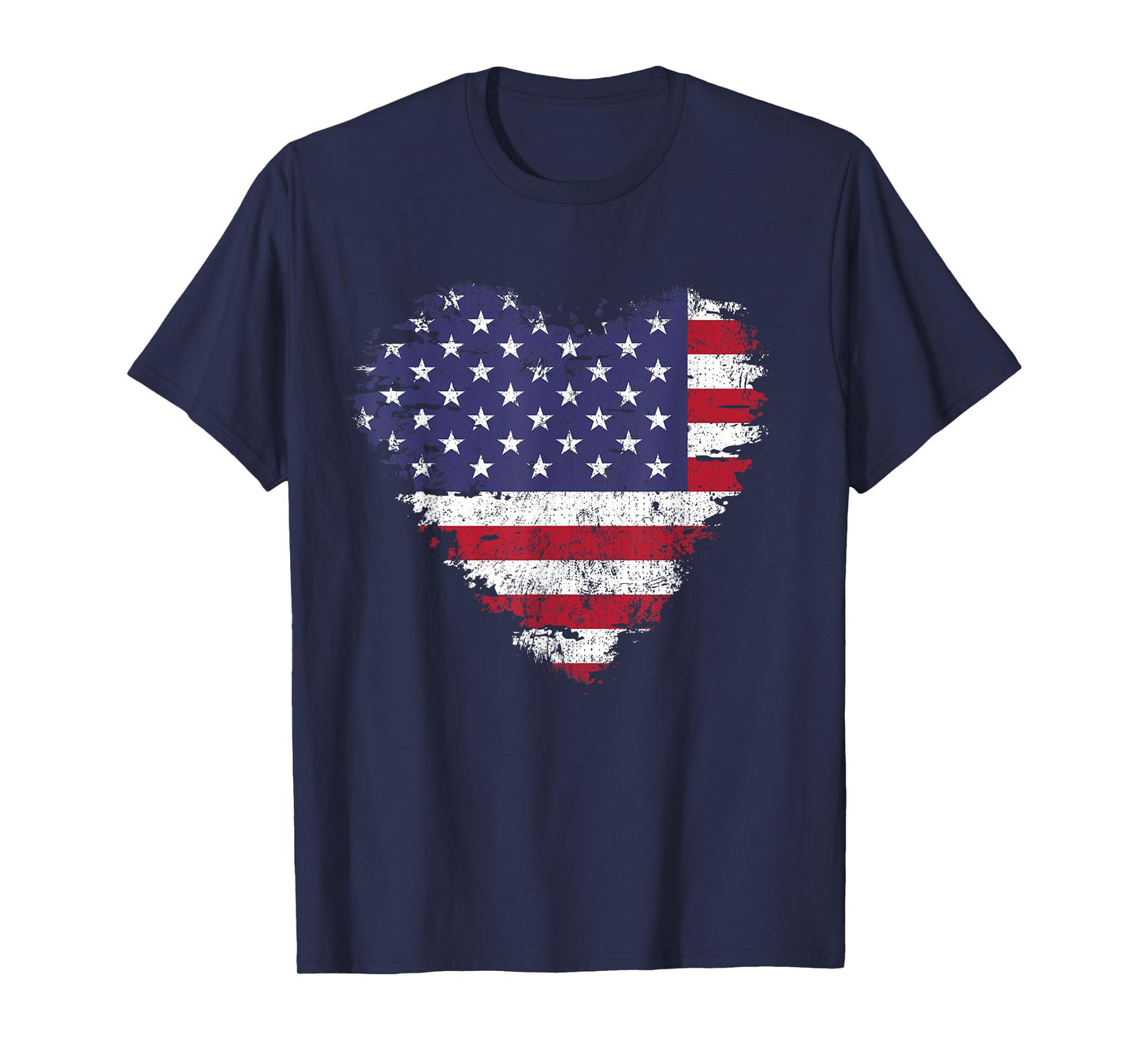 USA Patriotic American Flag Heart 4th of July T-Shirt