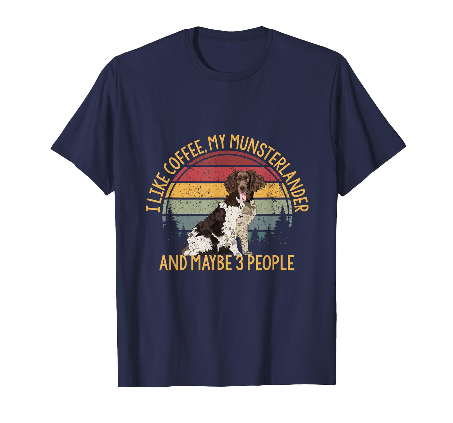 Coffee and my munsterlander Münsterländer 3 people dog T-Shirt