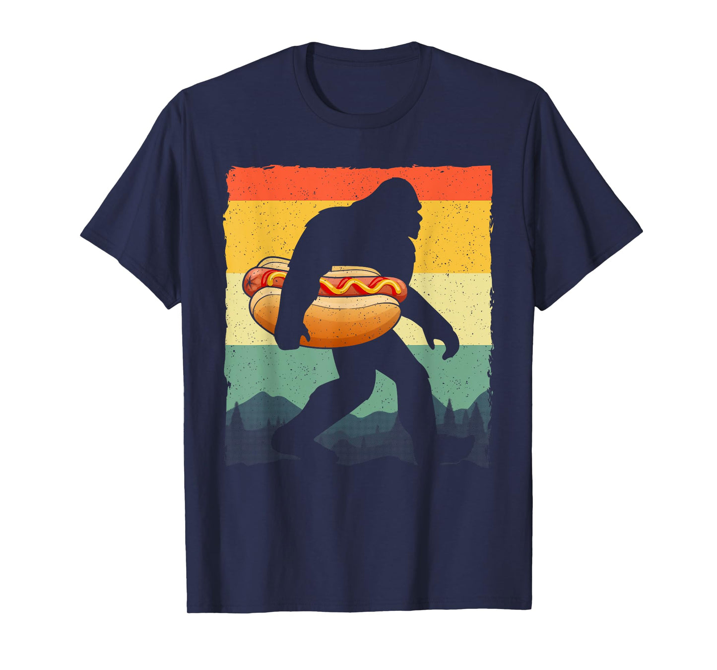 Funny Hot Dog Art for Men Women Bigfoot Hotdog Lovers T-Shirt