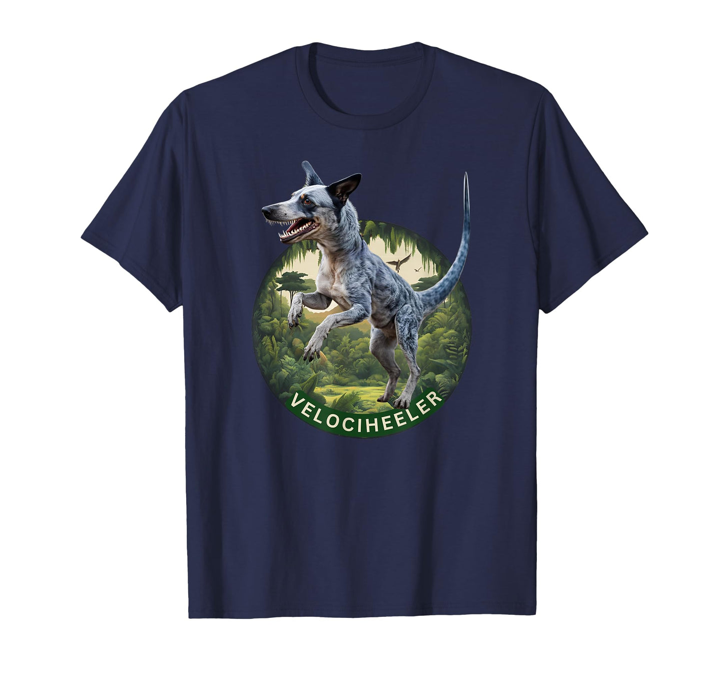 Australian cattle dog velociraptor blue heeler dog dinosaur Men Women Girls Kids T-Shirt