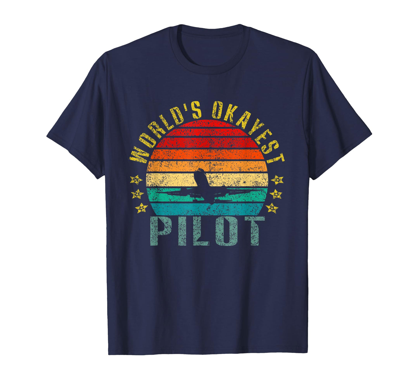 World's Okayest Pilot Funny Retro T-Shirt