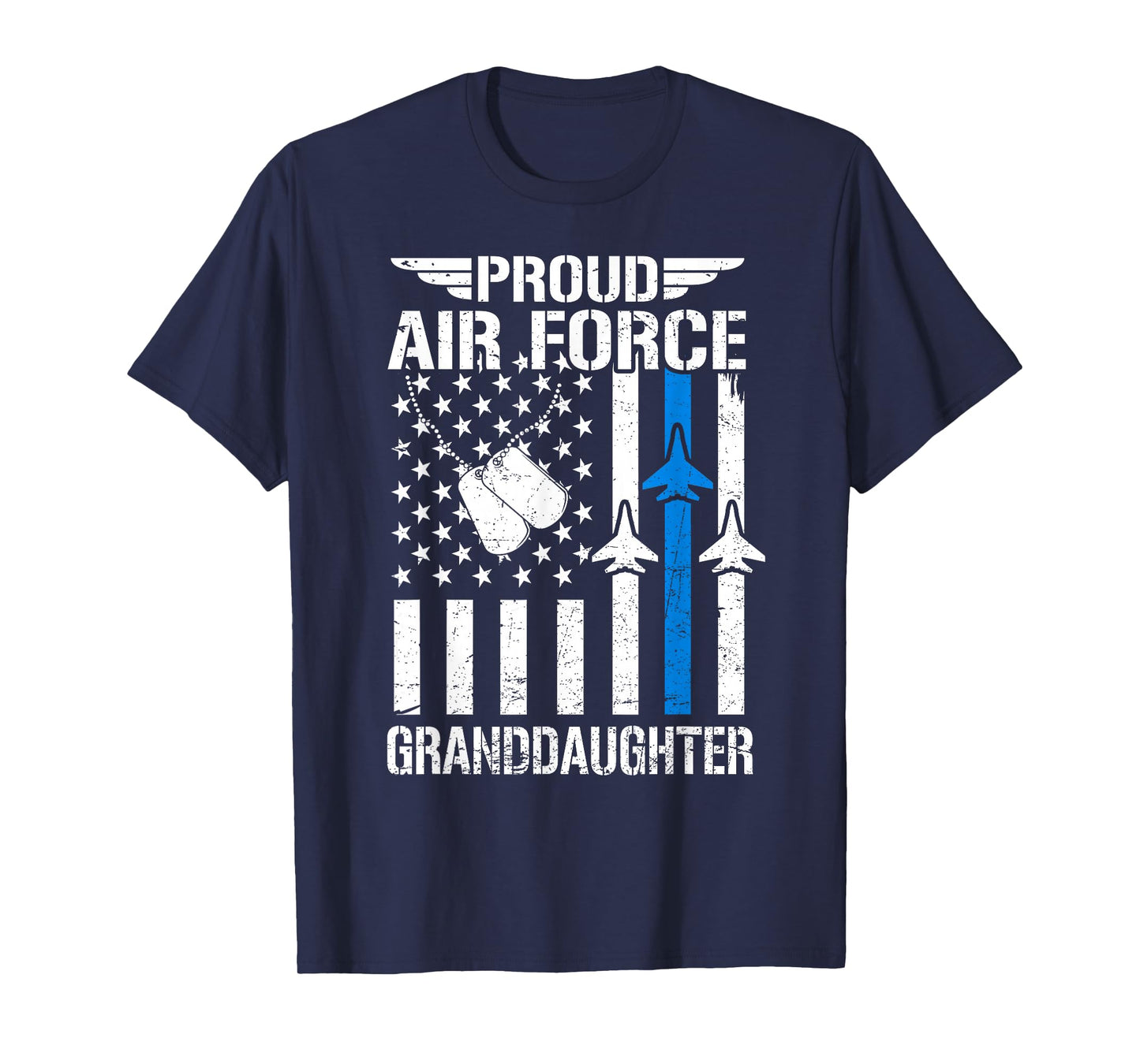 Proud US Air Force Granddaughter USAF Veteran Flag American T-Shirt