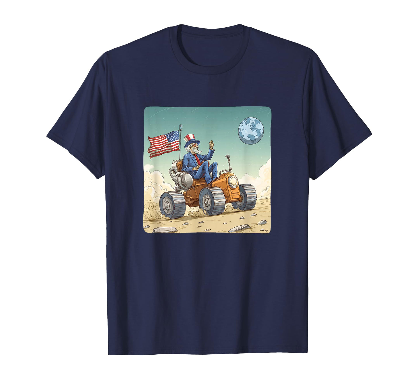 Great Moon Vehicle in Space with Patriotic President T-Shirt