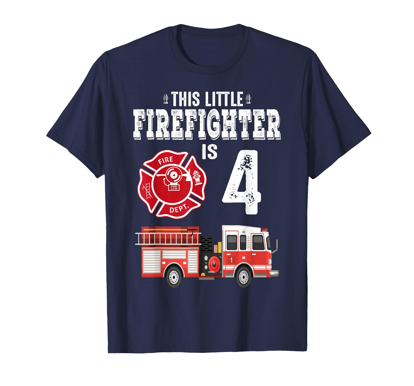 Sound The Alarm I'm 4 Funny Future Firefighter Birthday T-Shirt
