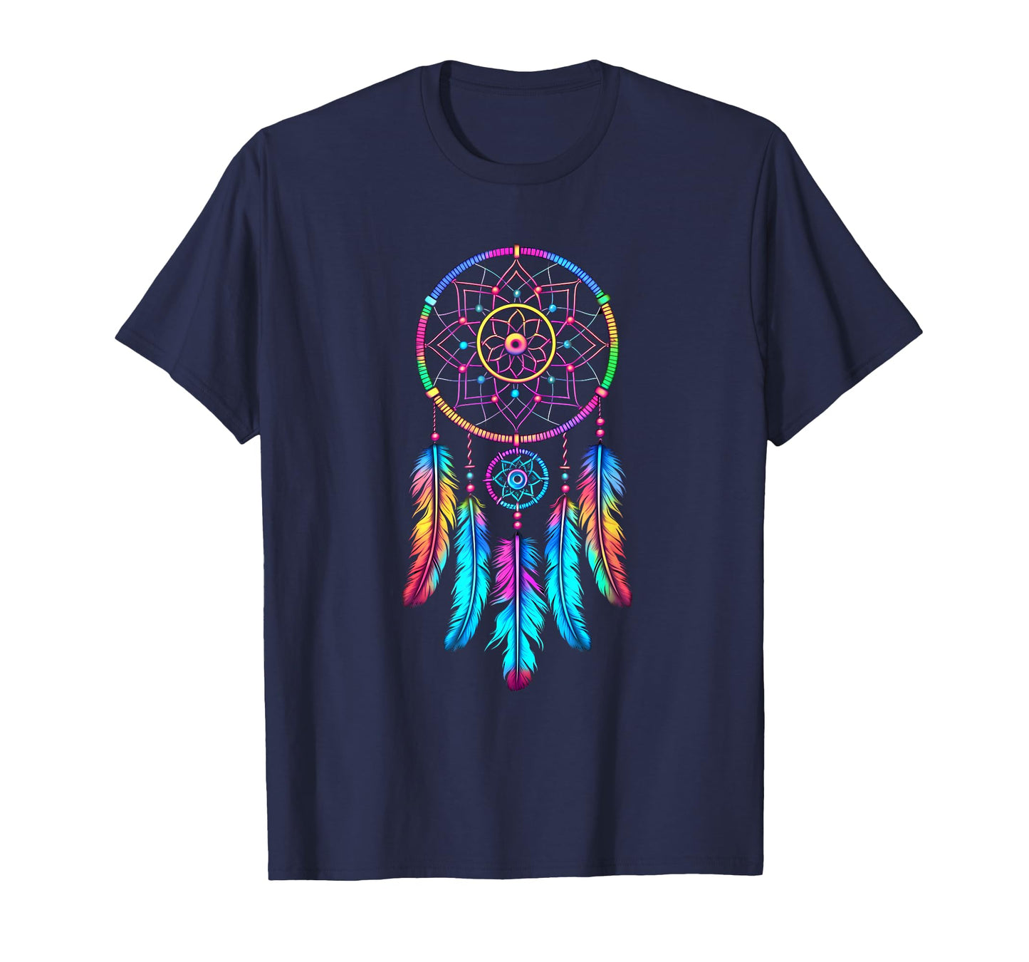 Colourful Dream Catcher Feather Tribal Indian Tattoo Dreamcatcher T-Shirt