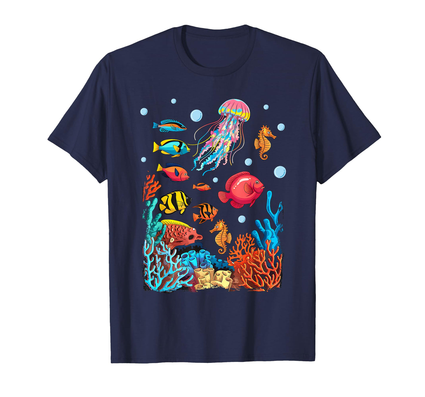 Ocean Scene - Watercolor Sea Life T-Shirt
