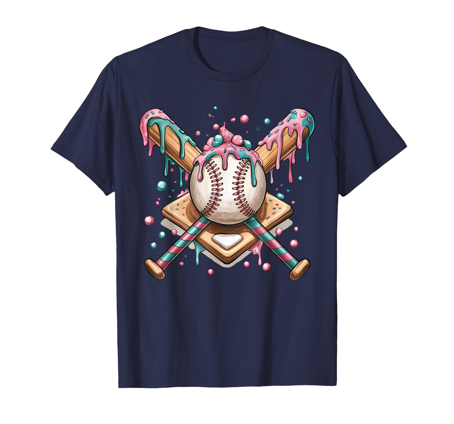 Cool Sport Baseball Home Plate Drip With Sprinkles Drip T-Shirt