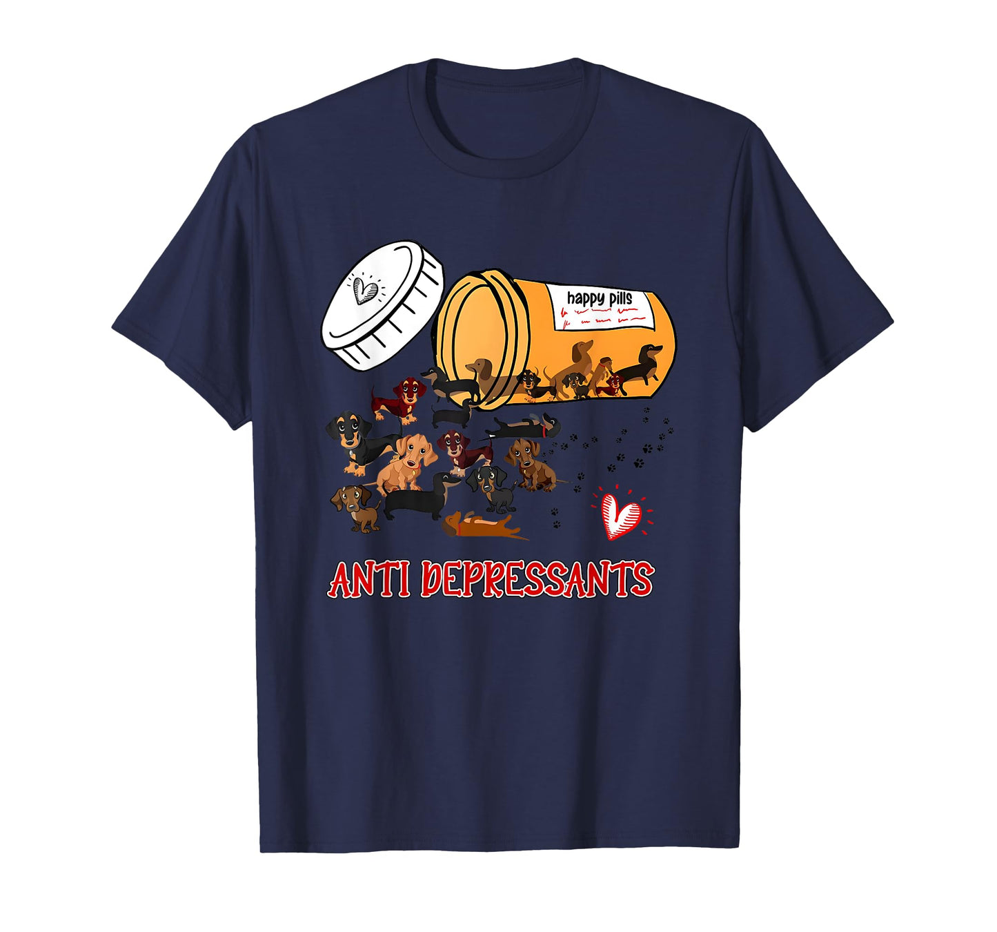 Dachshund Happy Pills Antidepressants T-Shirt