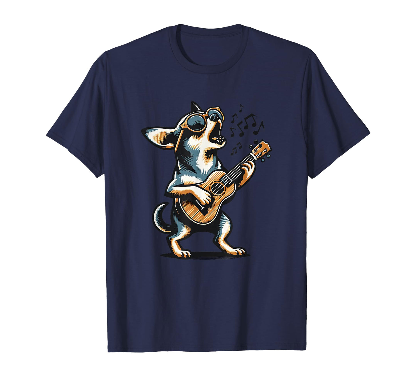 Dog Playing Guitar Singing Chihuahua Funny Dog Mariachi T-Shirt