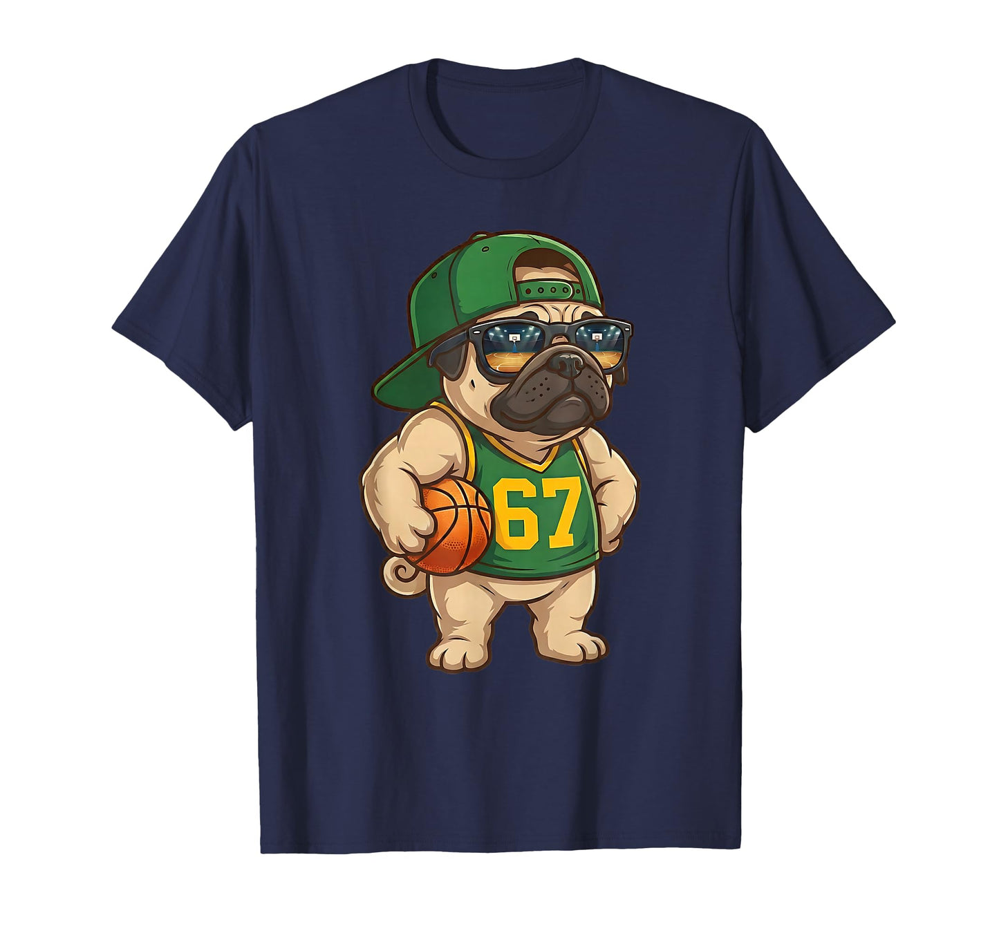Pug Basketball Dog 67 Gen Alpha Slang Sports Men Boys Kids T-Shirt